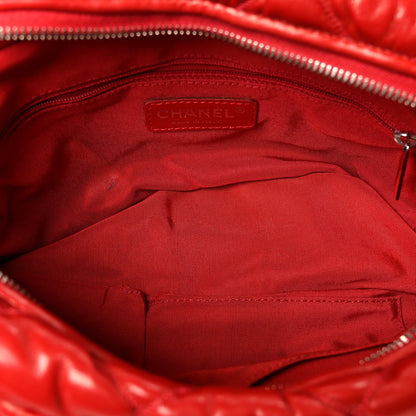 Chanel Lambskin Bubble Quilt Camera Case Red 5 of 10
