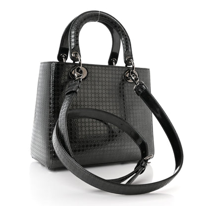 Christian Dior Patent Micro-Cannage Medium Lady Dior Onyx Black 3 of 9