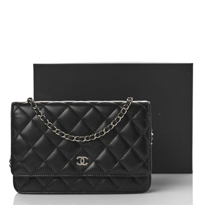 Chanel Lambskin Quilted Wallet On Chain WOC Black 11 of 11