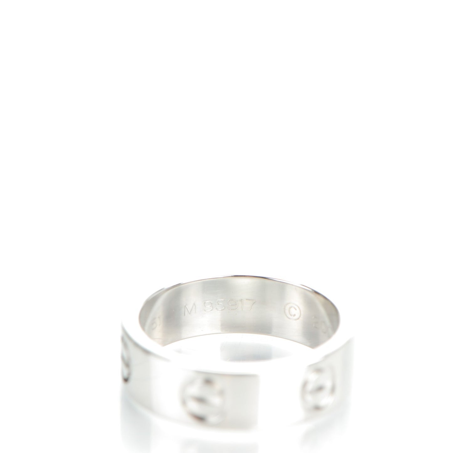 Platinum 5.5mm LOVE Ring 51 5.75