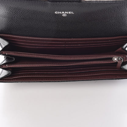 Chanel Caviar Quilted Large Gusset Flap Wallet Black 5 of 11