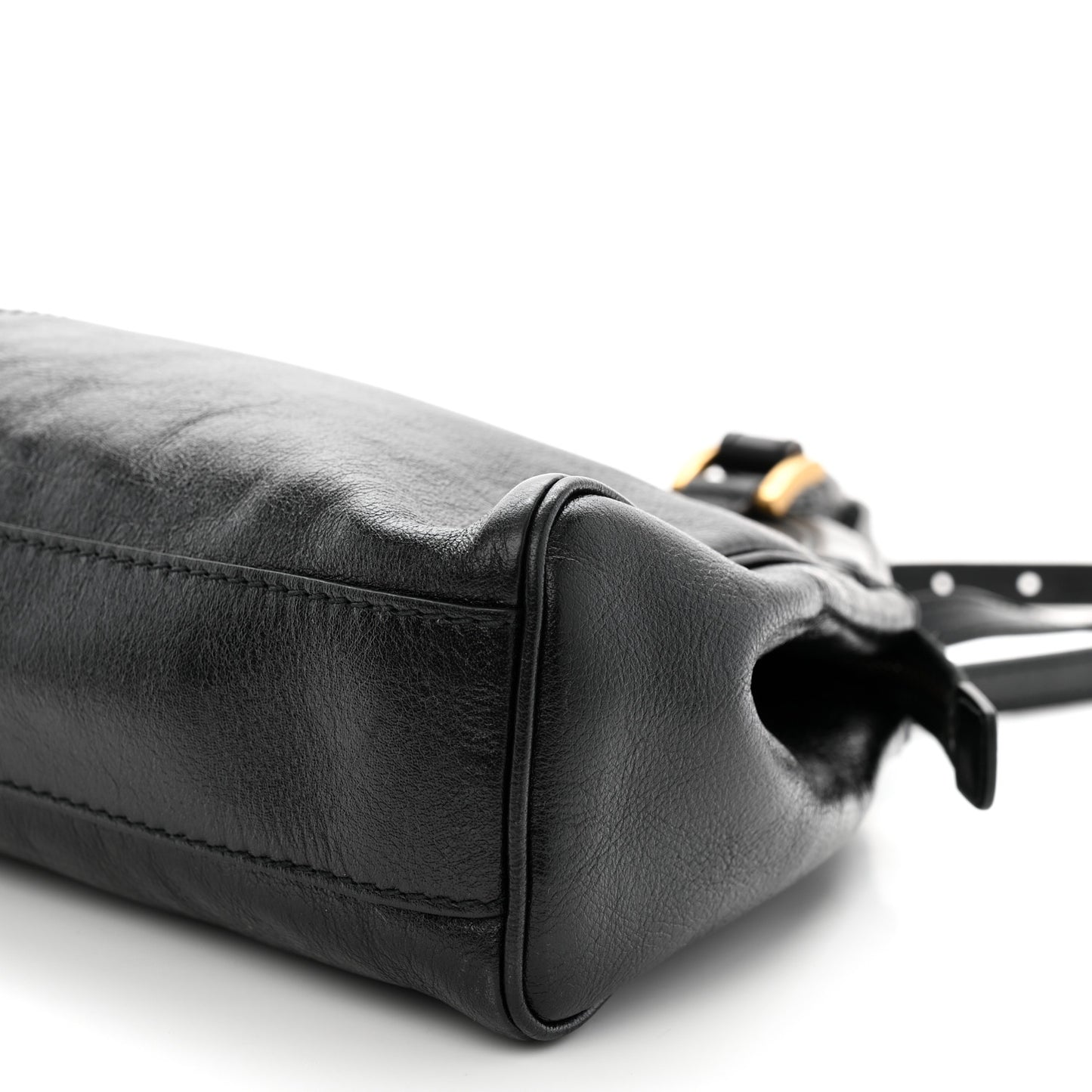 Calfskin Medium Re(Belle) Top Handle Bag Black