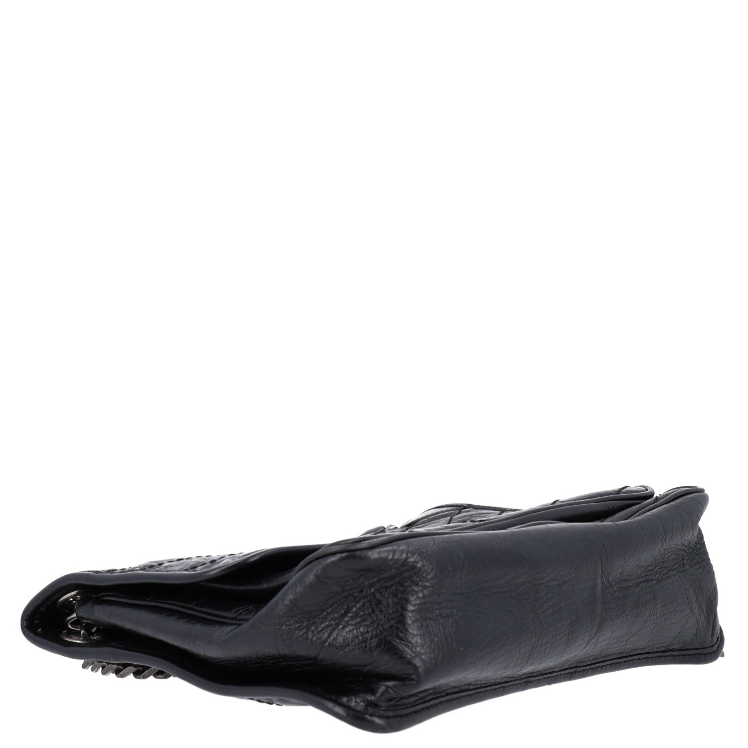 Saint Laurent Crinkled Calfskin Matelasse Monogram Medium Niki Chain Satchel Storm 3 of 9