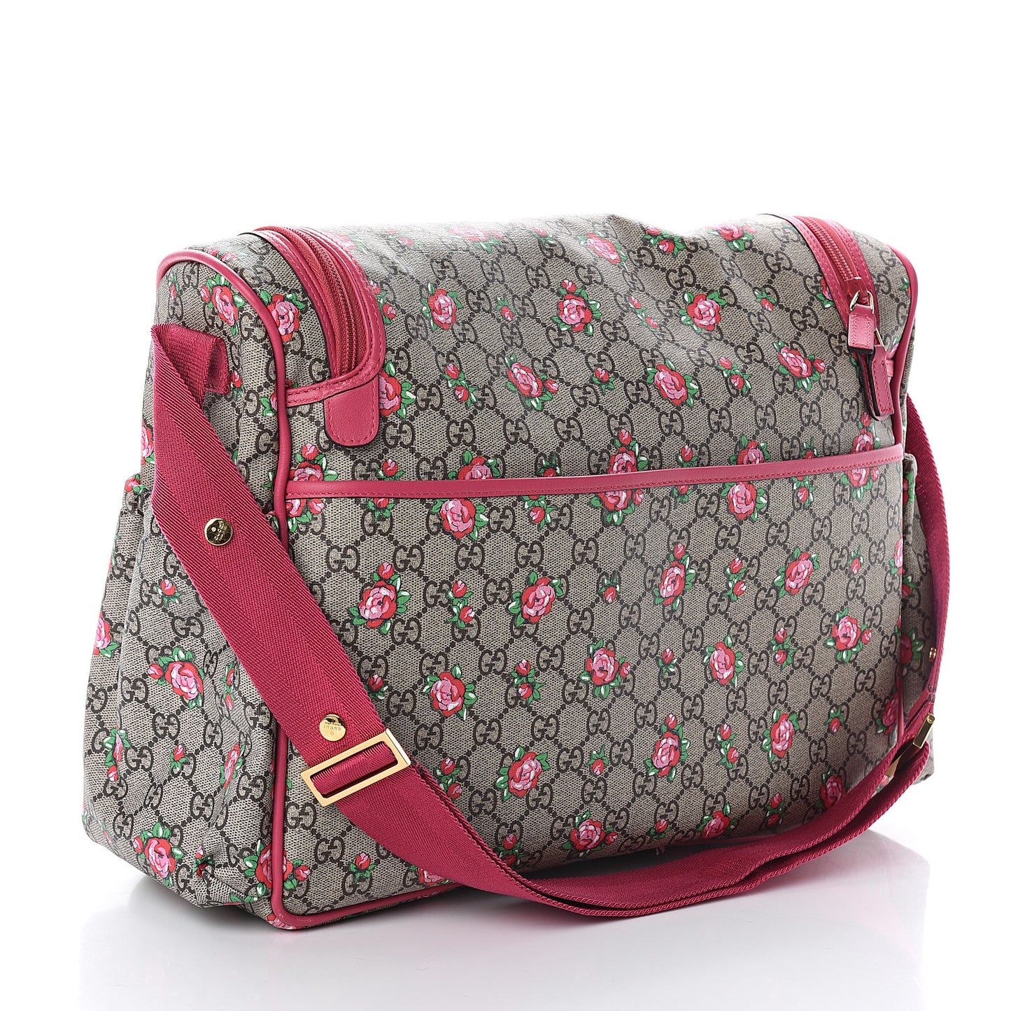 GG Supreme Monogram Rose Bud Diaper Bag Pink