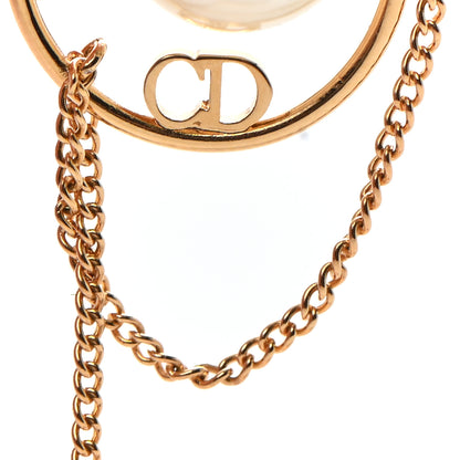 Christian Dior Pearl Tribales Dangle Chain Earrings Gold 6 of 6
