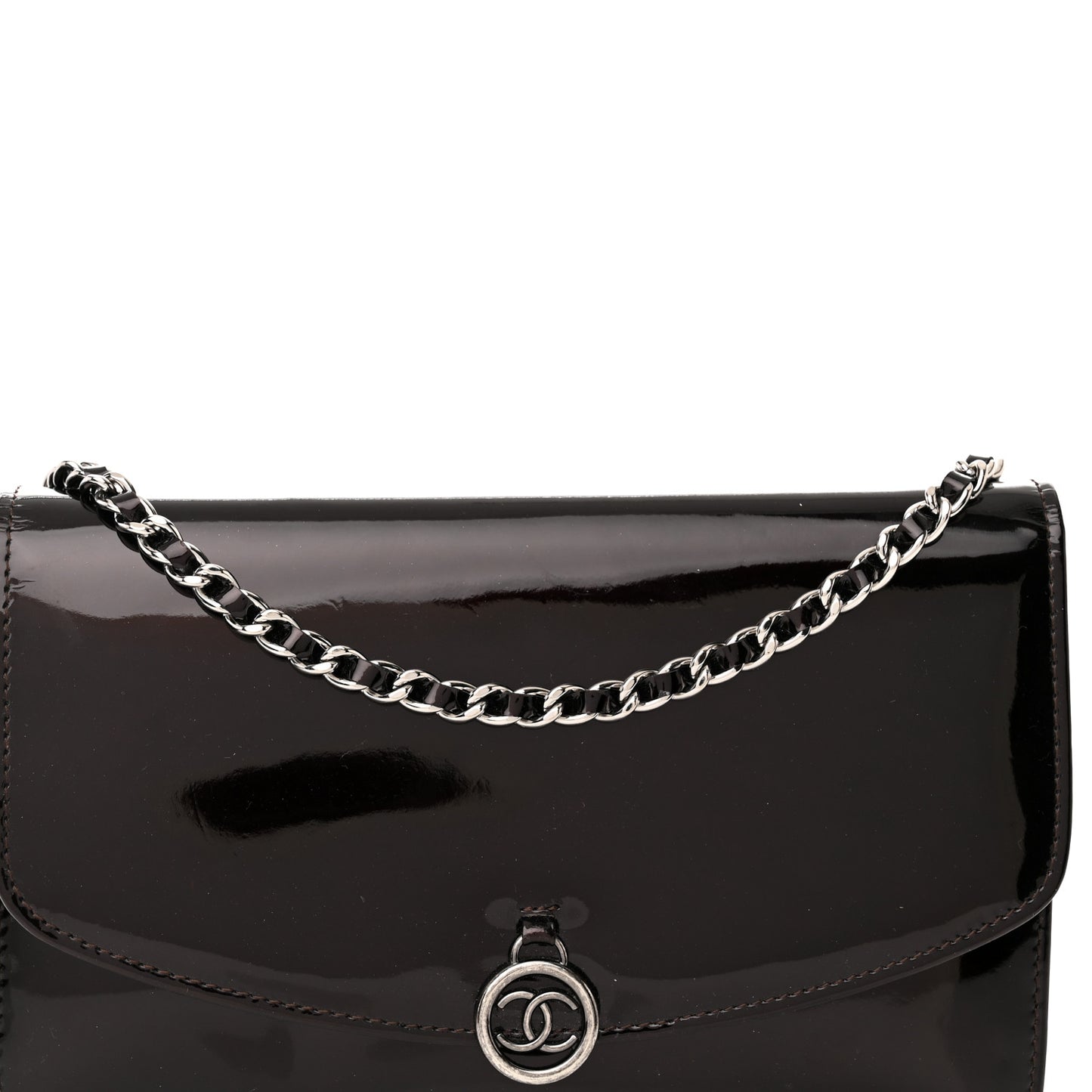 Patent Coco Cabas Wallet On Chain WOC Burgundy