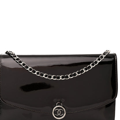 Chanel Patent Coco Cabas Wallet On Chain WOC Burgundy 9 of 24