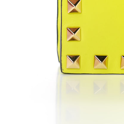 Valentino Garavani Nappa Rockstud Wristlet Clutch Yellow Fluo 8 of 9