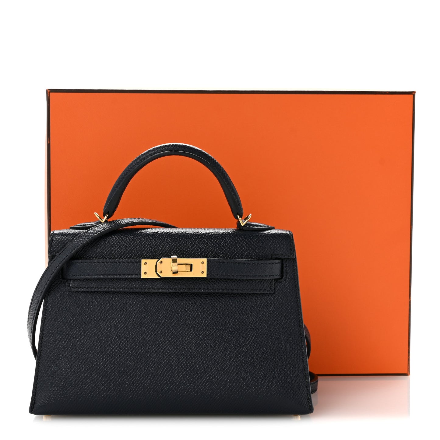 Epsom Mini Kelly Sellier 20 Bleu Indigo