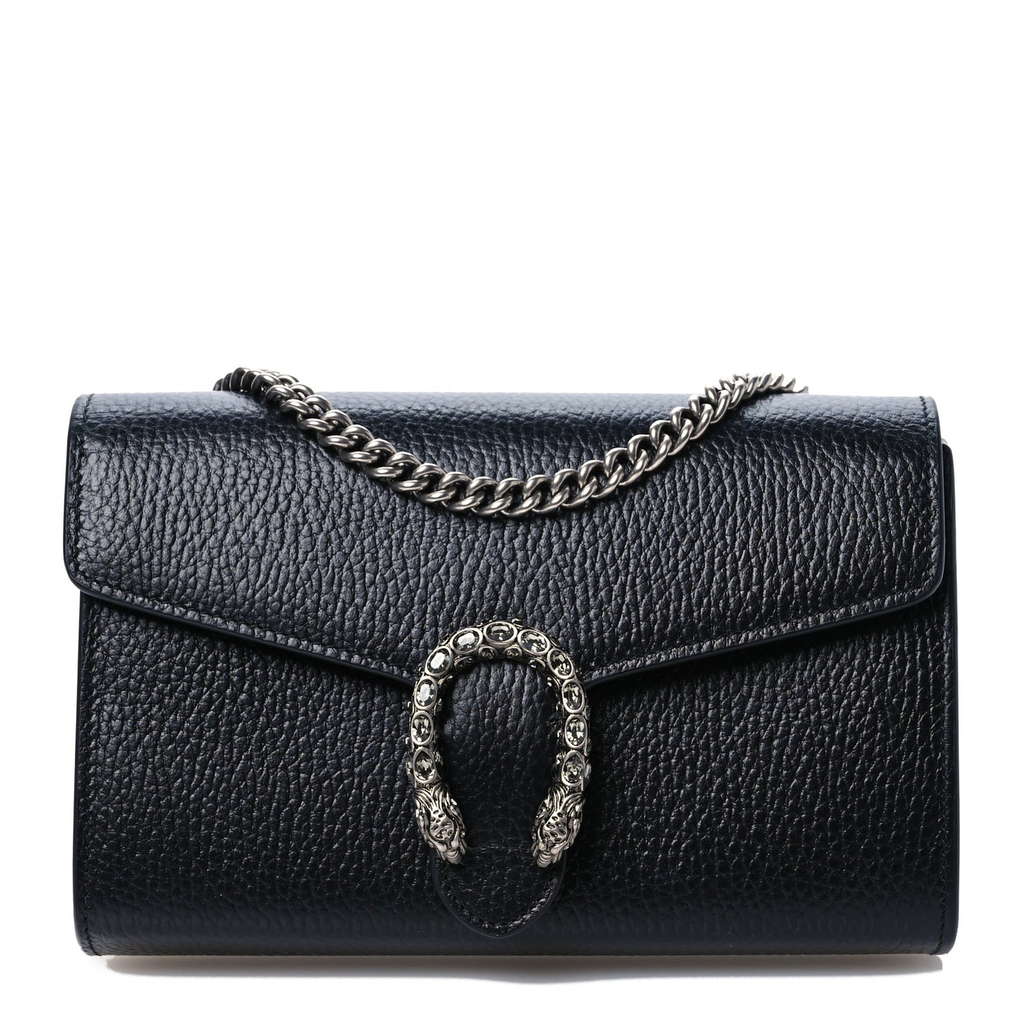 Calfskin Mini Dionysus Chain Wallet Black