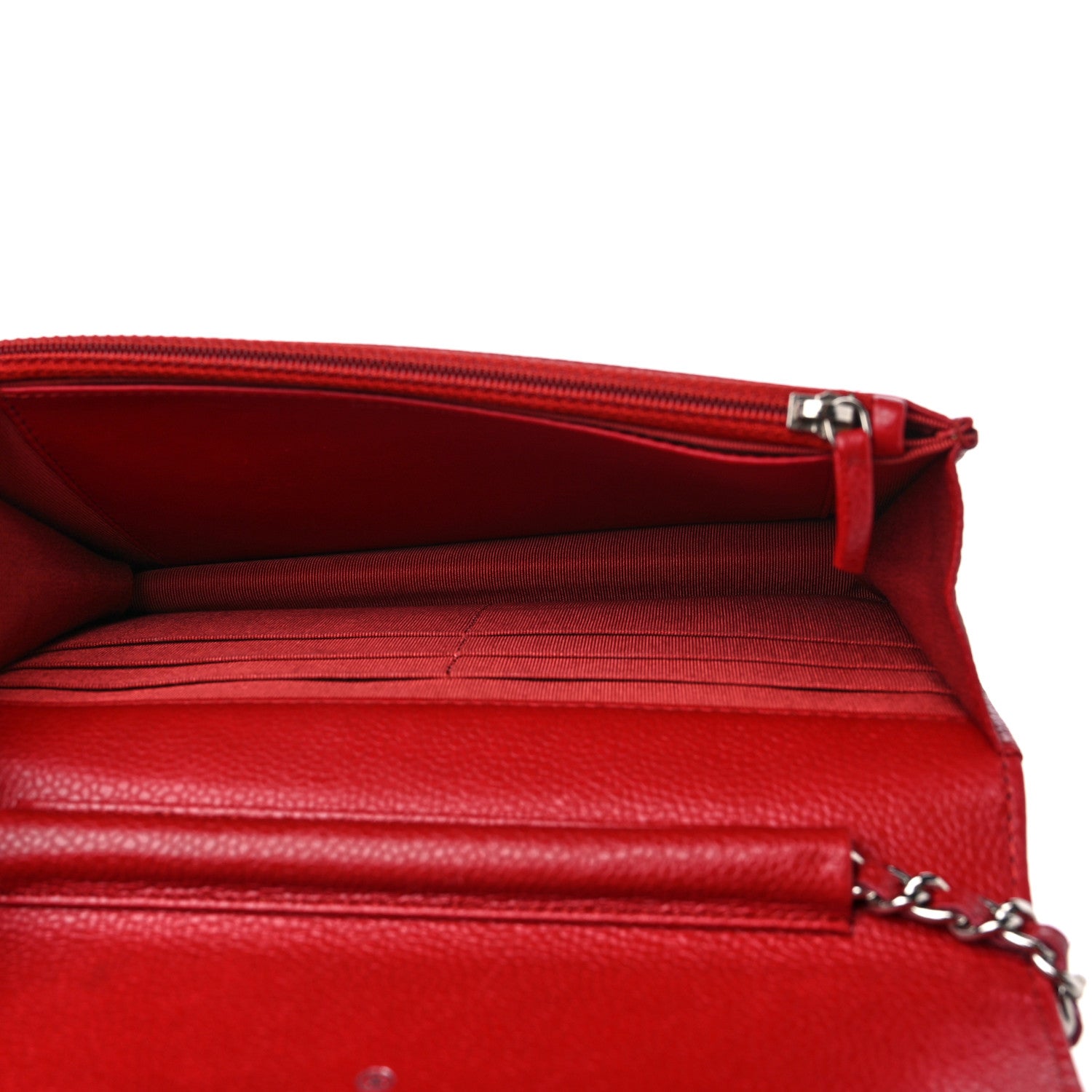 Chanel Caviar Quilted Wallet on Chain WOC Red 5 of 15
