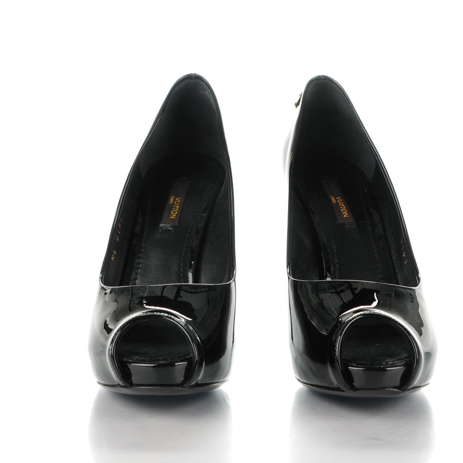 Louis Vuitton Patent Calfskin Oh Really Peep Toe Pumps 36 Black 2 of 7