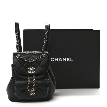Chanel Lambskin Quilted Small Duma Drawstring Backpack Black 11 of 11