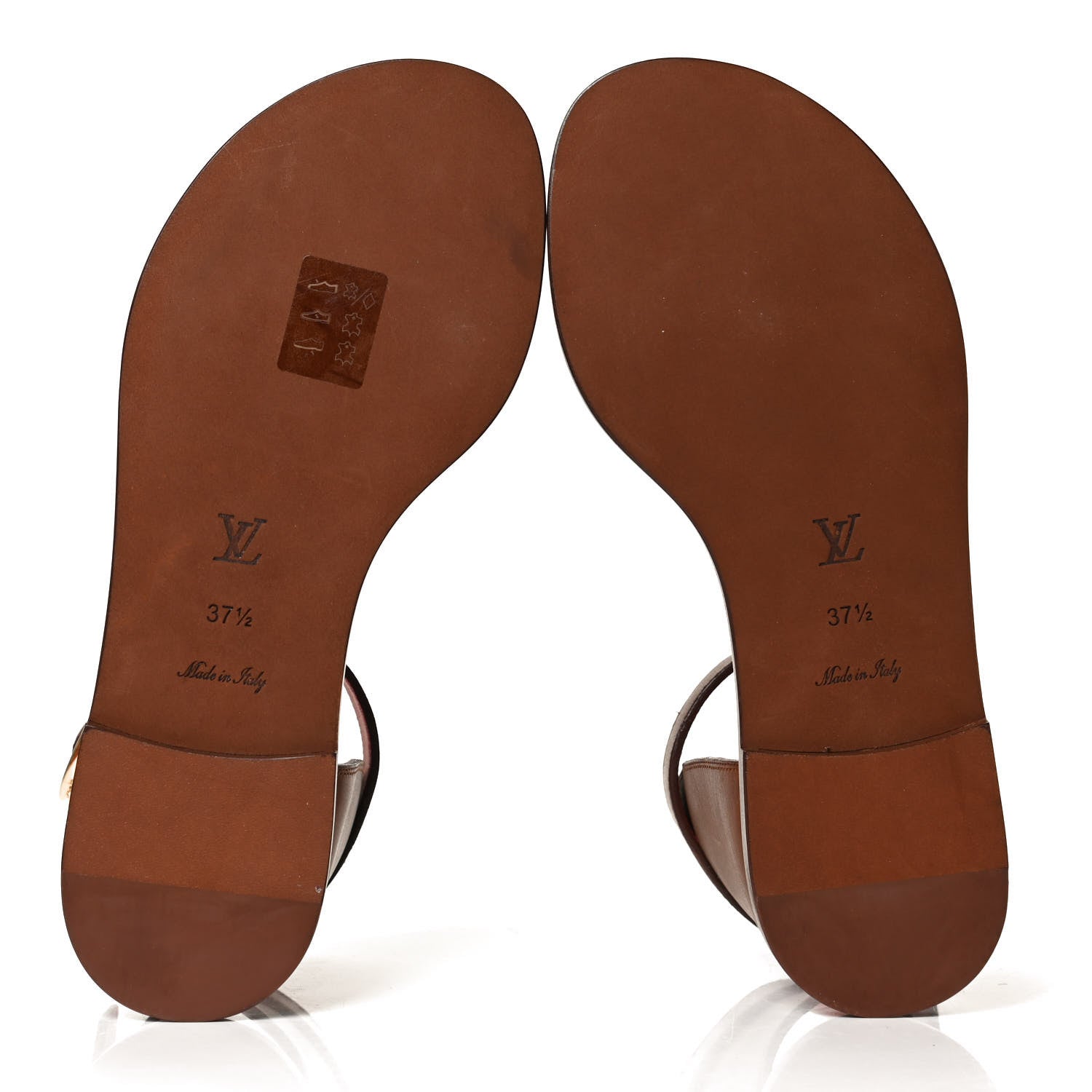Louis Vuitton Calfskin Monogram Ocean Drive Flat Sandals 37.5 Cognac 7 of 13