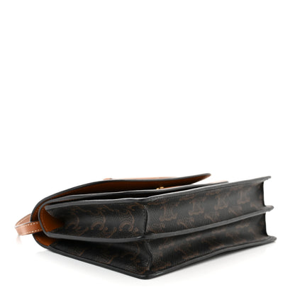 Celine Triomphe Canvas Lambskin Wallet On Strap Tan 4 of 11