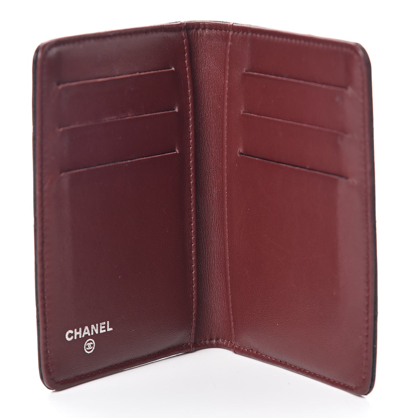 Caviar Quilted Flap Card Holder Black