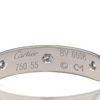 Cartier 18K White Gold 8 Diamond 4mm Wedding Band LOVE Ring 55 7.25 4 of 4