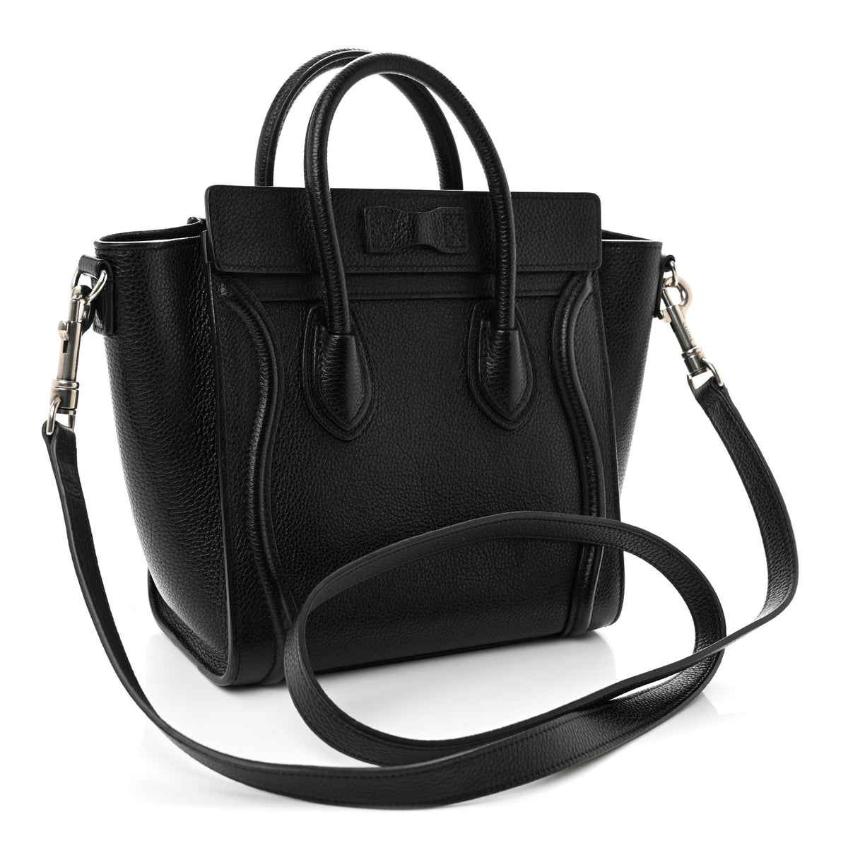 Drummed Calfskin Nano Luggage Black
