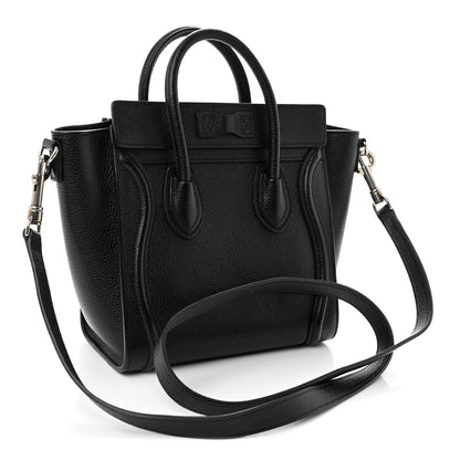 Celine Drummed Calfskin Nano Luggage Black 3 of 10