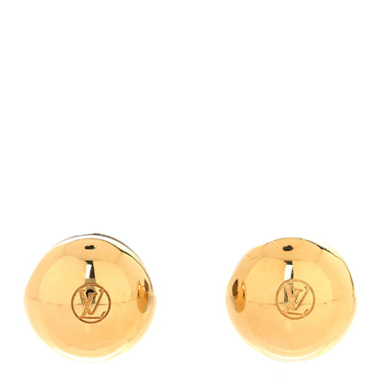 Louis Vuitton Metal Pearl Planete LV Earrings Gold Silver 1 of 10