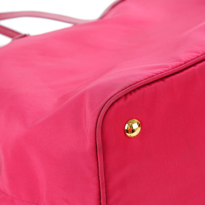 Prada Tessuto Nylon Saffiano Tote Ibisco 5 of 9