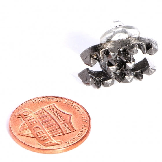 Ruthenium CC Spike Clip On Earrings