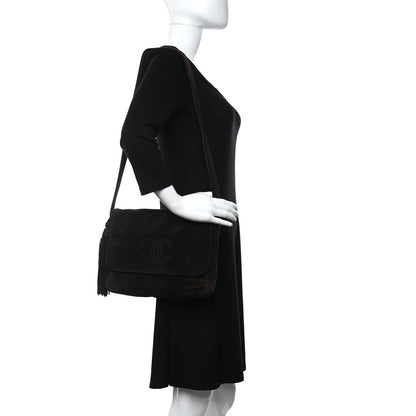 Chanel Suede CC Messenger Flap Bag Brown 2 of 12