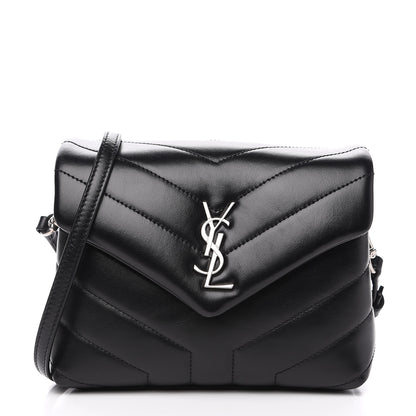 Saint Laurent Calfskin Y Quilted Monogram Toy Loulou Crossbody Bag Black 1 of 10