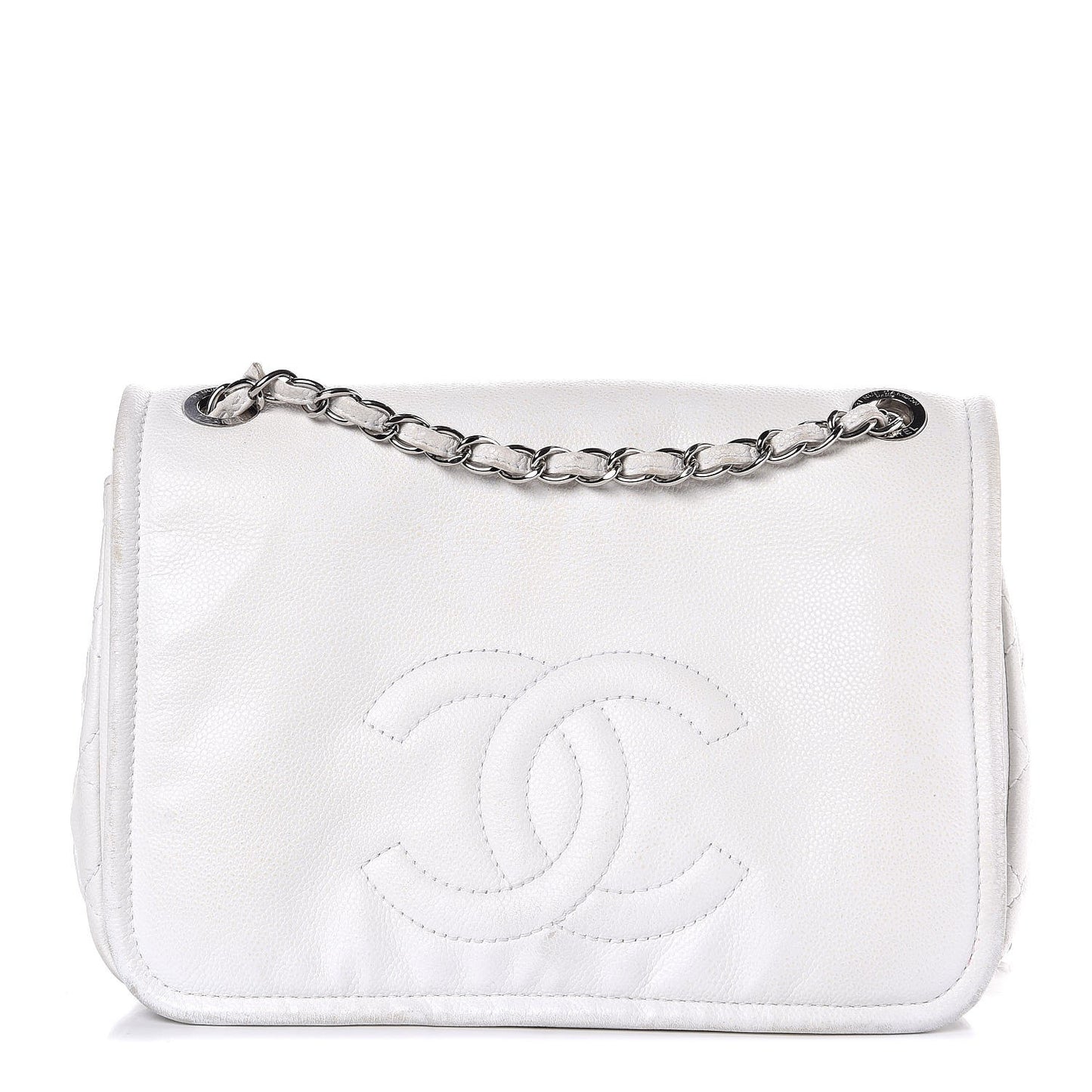 Caviar Large Timeless CC Flap White
