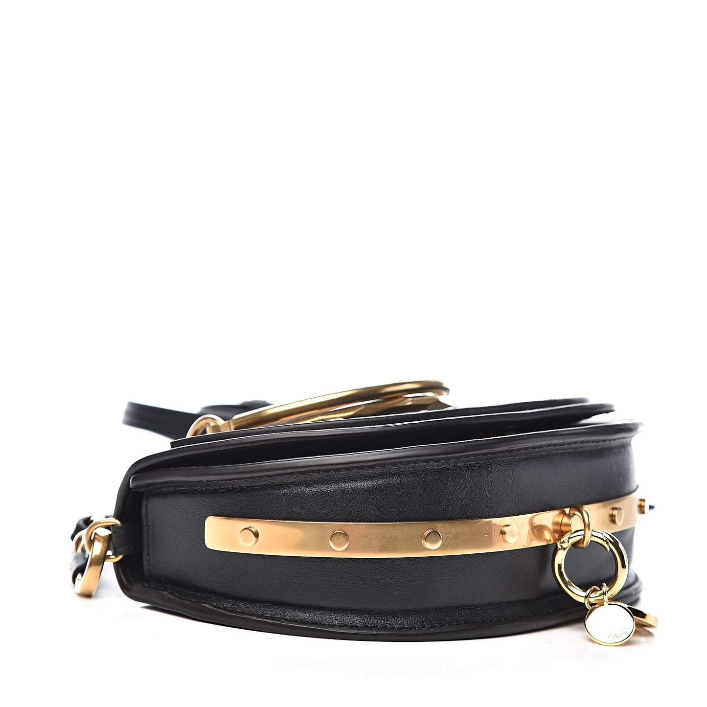 Calfskin Small Nile Bracelet Minaudiere Bag Black