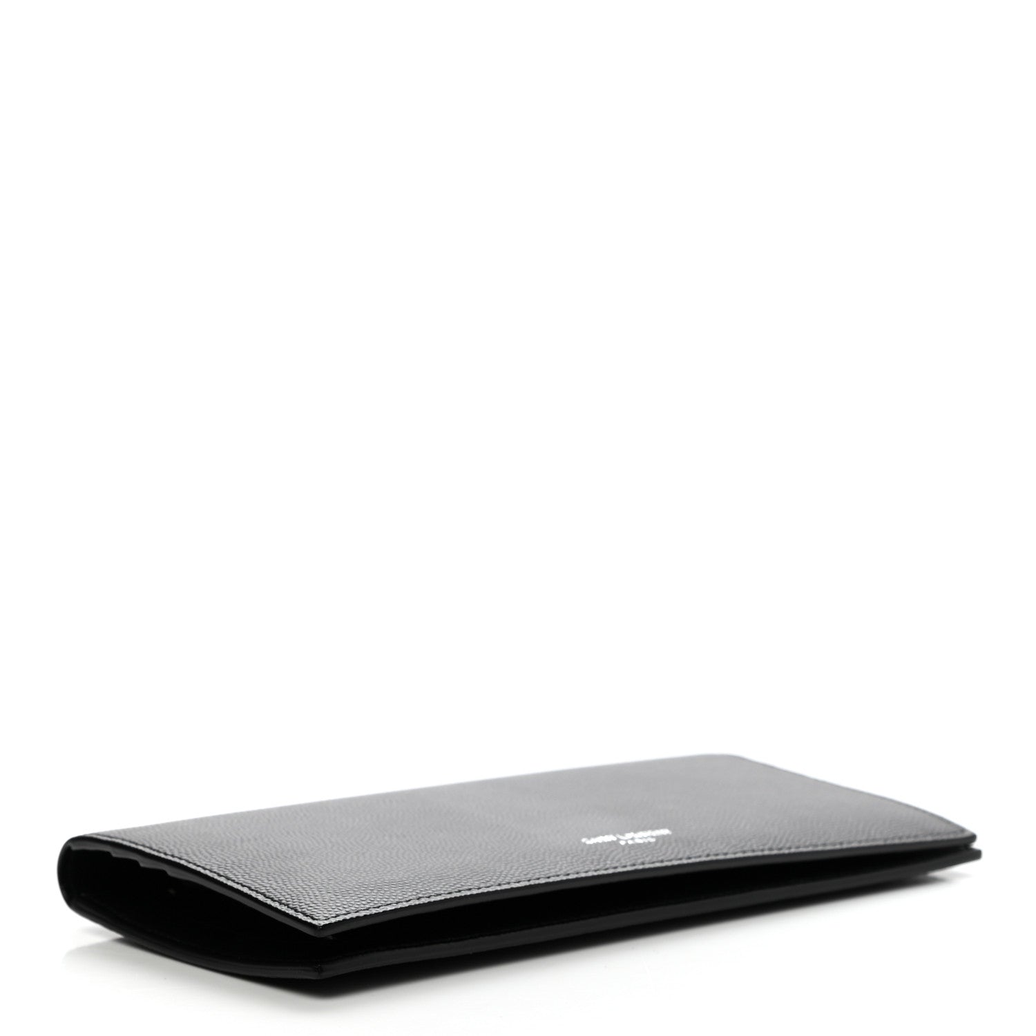 Saint Laurent Grain De Poudre Foldover Logo Wallet Black 4 of 9