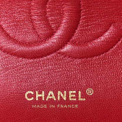 Chanel Lambskin Quilted Medium Double Flap Red Fonce 6 of 10