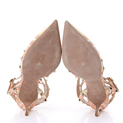 Valentino Garavani Nappa Native Couture 1975 Rockstud Ankle Strap 65mm Pumps 40 Mandarin Sorbet 5 of 7