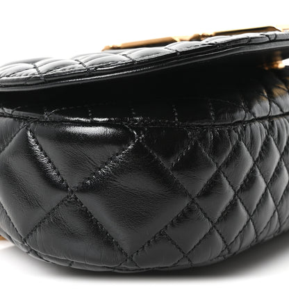 Versace Calfskin Quilted Greca Goddess Shoulder Bag Black 7 of 8