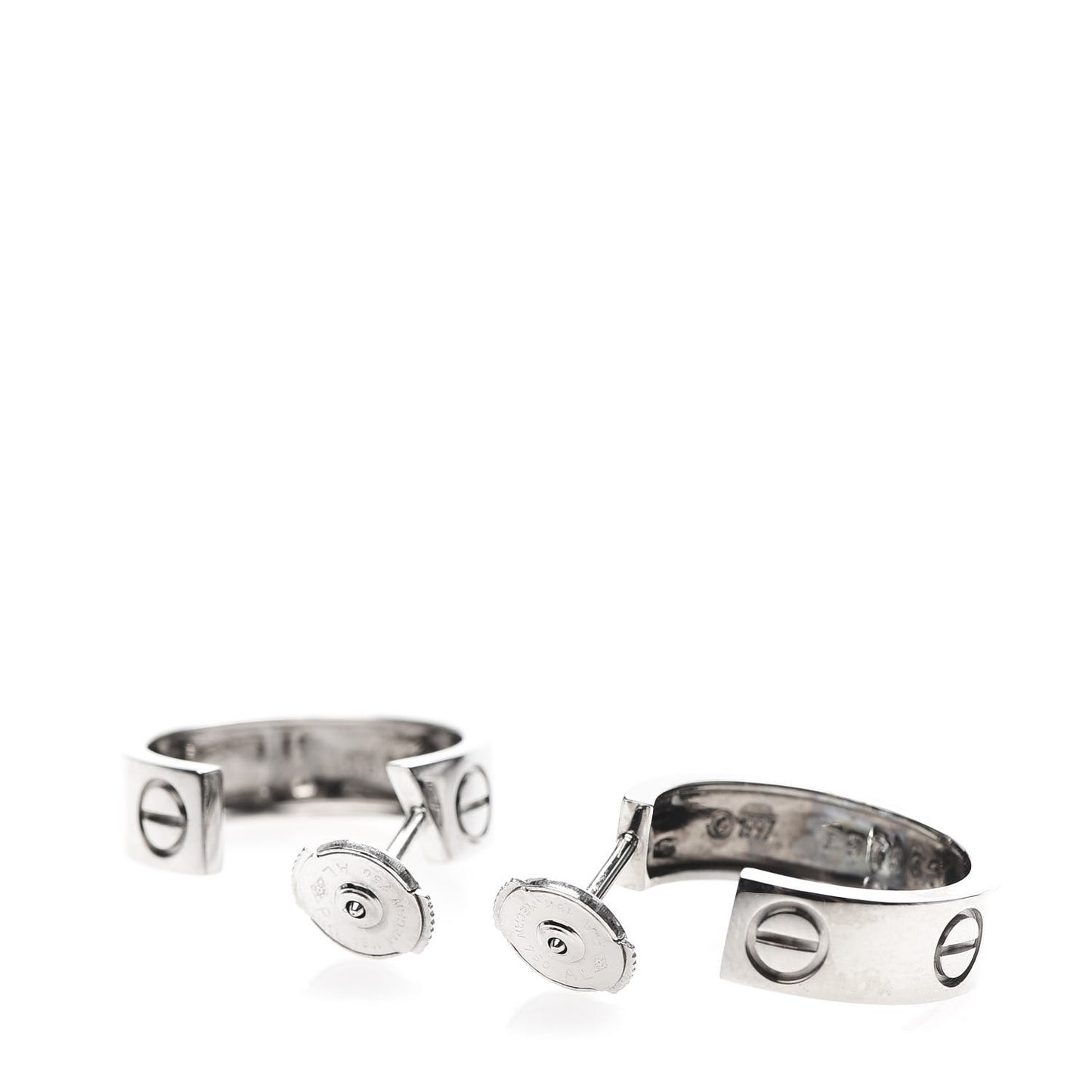 18K White Gold 5.5mm LOVE Hoop Earrings