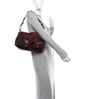 Christian Dior Suede Calfskin Medium Gaucho Double Saddle Burgundy 2 of 13