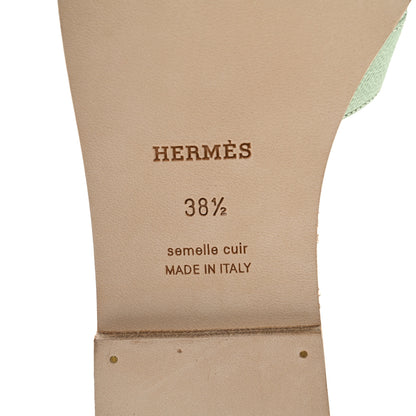 Hermes Epsom Oran Sandals 38.5 Vert Jade 6 of 11