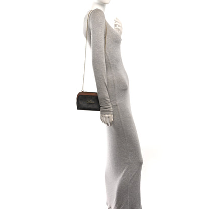 Celine Lambskin Triomphe Canvas Embroidered Logo Clutch With Chain Tan 3 of 8