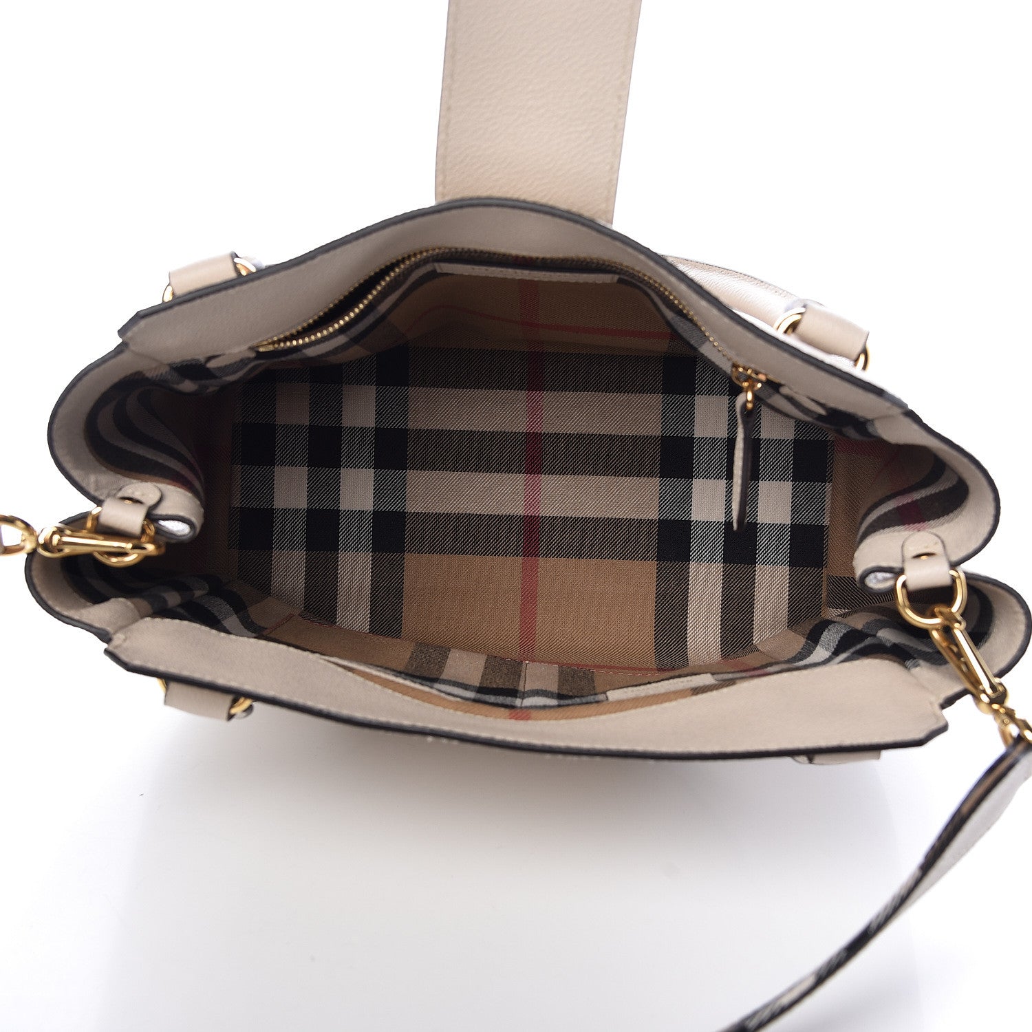 Burberry Soft Grain Calfskin Medium Buckle Tote Limestone 5 of 10