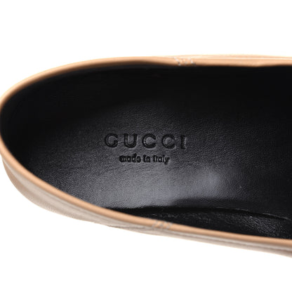 Gucci Lambskin Womens Brixton Horsebit Loafers 35.5 Wheat 7 of 9
