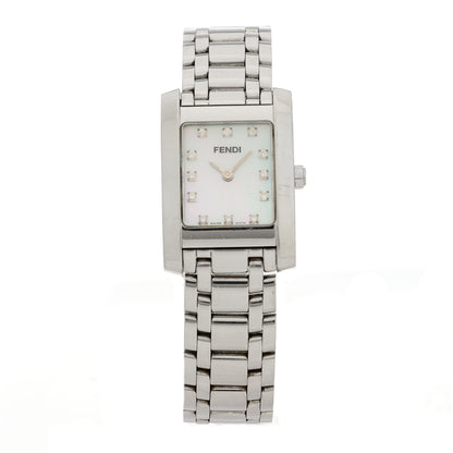 Fendi Stainless Steel Diamond Mother of Pearl 22mm Quartz Watch 1 of 5