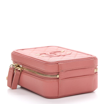 Chanel Caviar Quilted CC North South Filigree Vanity Case Pink 4 of 9