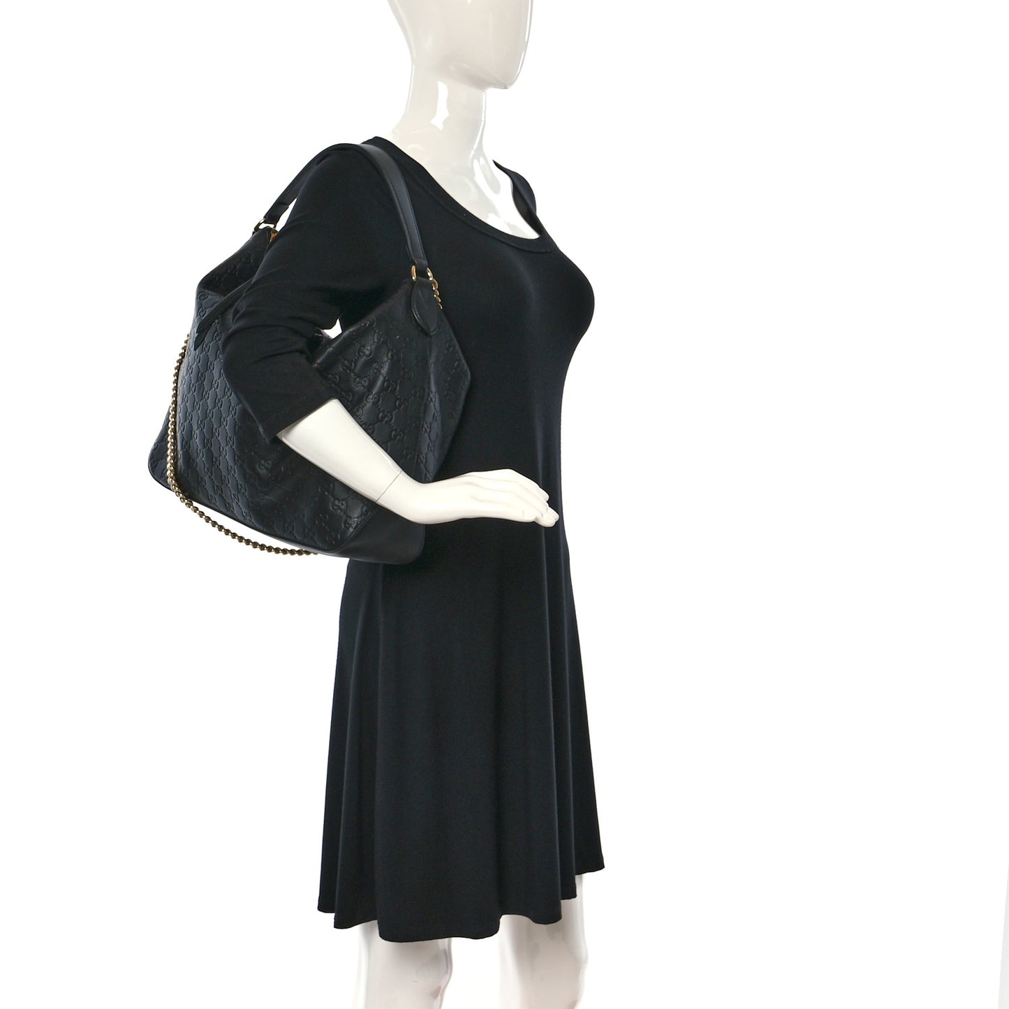 Guccissima Signature Large Linea A Hobo Black