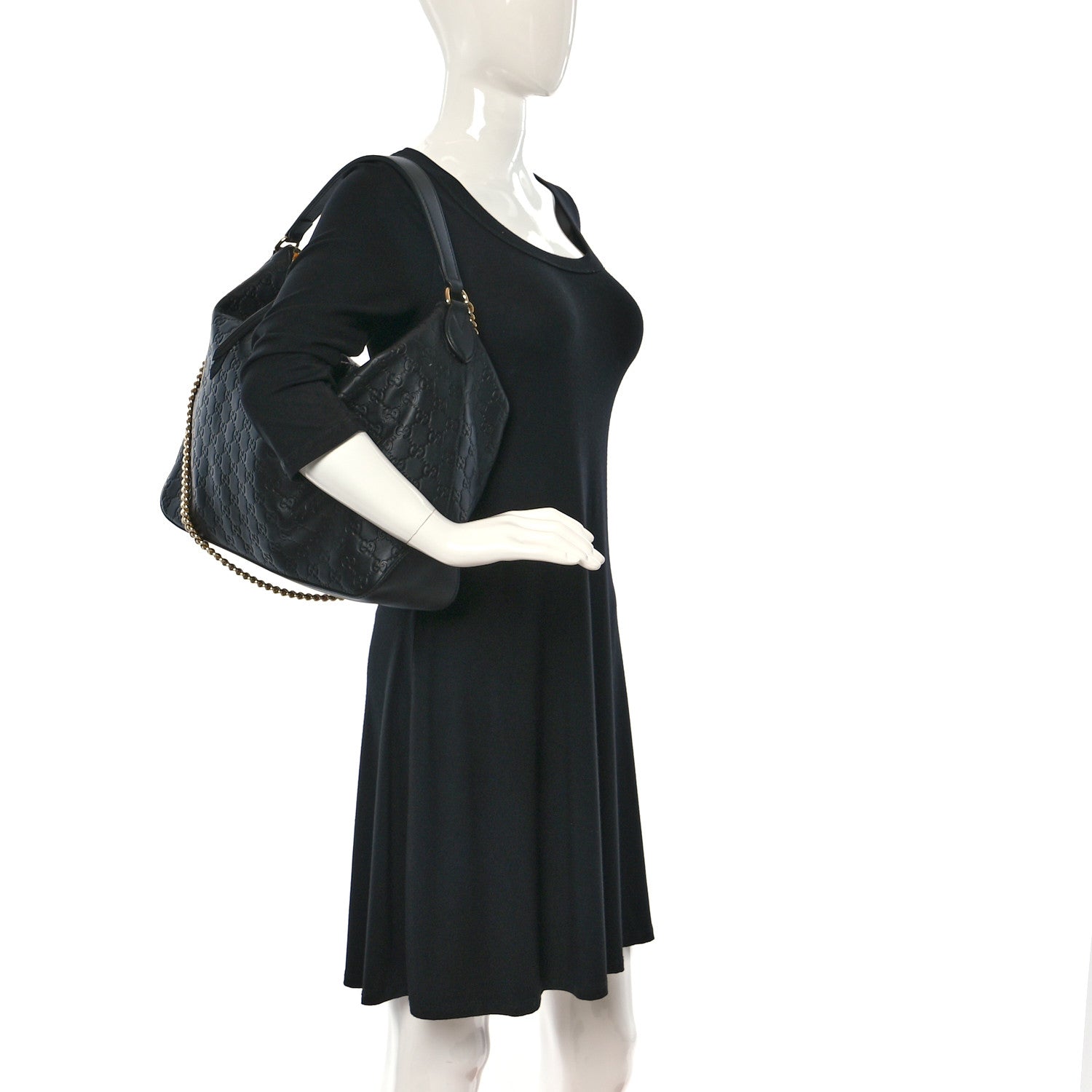Gucci Guccissima Signature Large Linea A Hobo Black 2 of 10