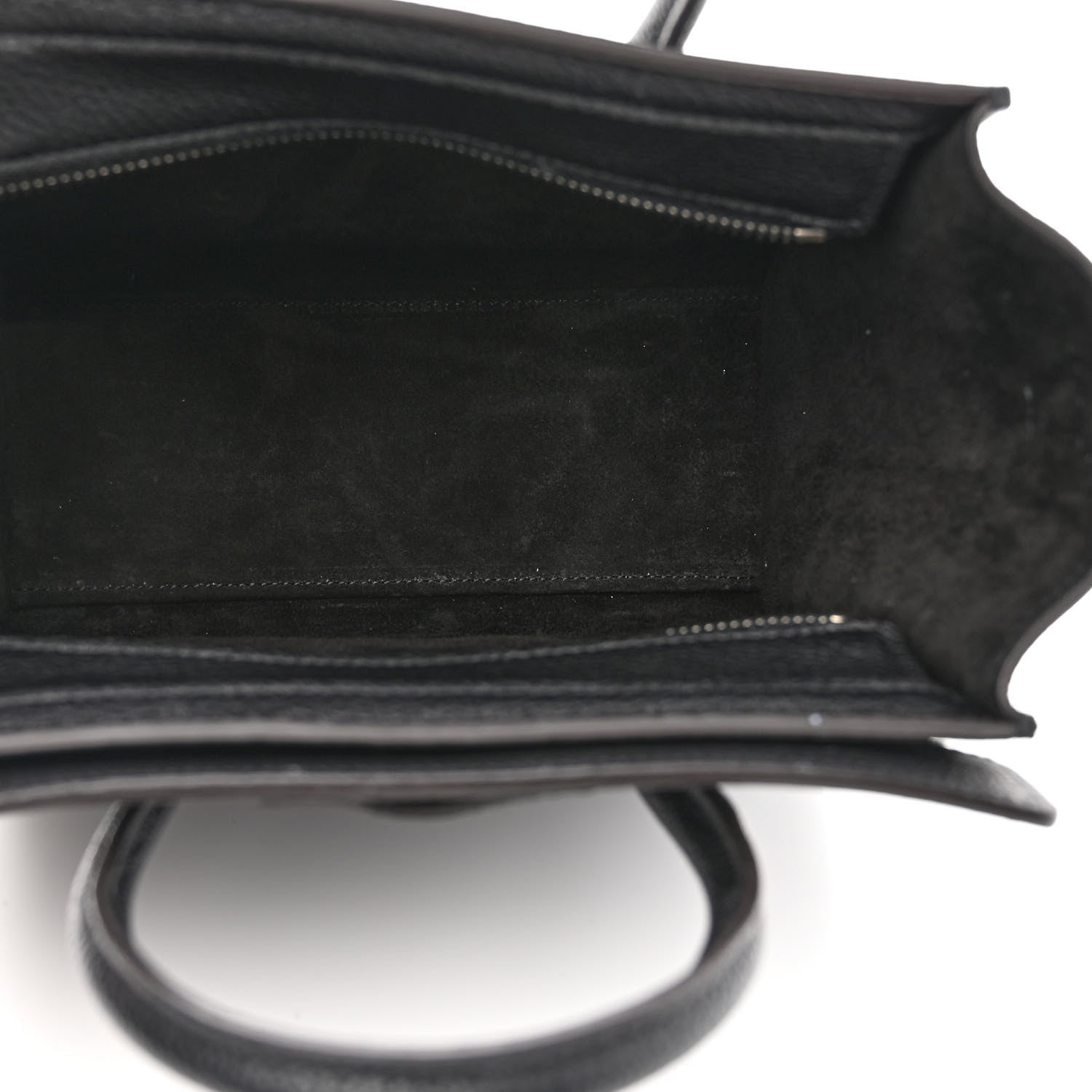 Celine Drummed Calfskin Nano Luggage Black 5 of 11