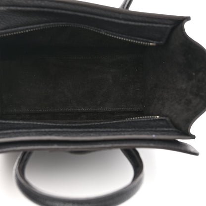 Celine Drummed Calfskin Nano Luggage Black 5 of 11