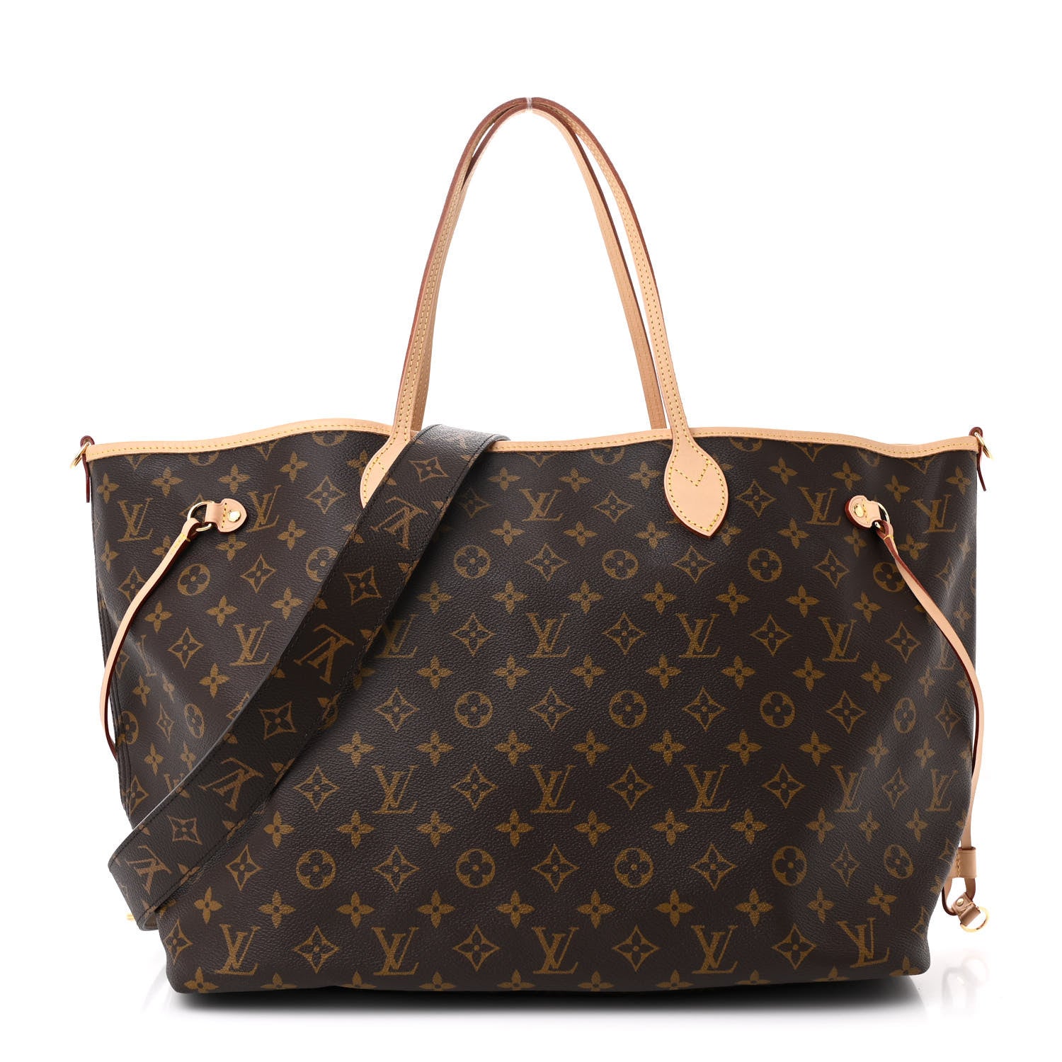 Louis Vuitton Monogram Stamped Inside Out Neverfull Bandouliere GM Beige 1 of 9