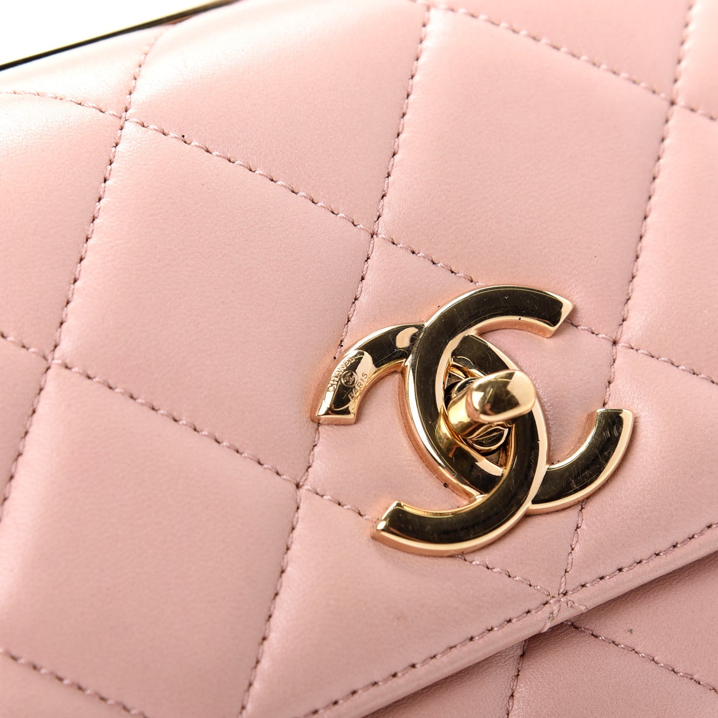 Lambskin Quilted Small Trendy CC Flap Dual Handle Bag Light Pink