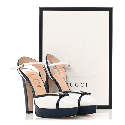 Gucci Malaga Kid Alison Platform 36 Navy White 13 of 13