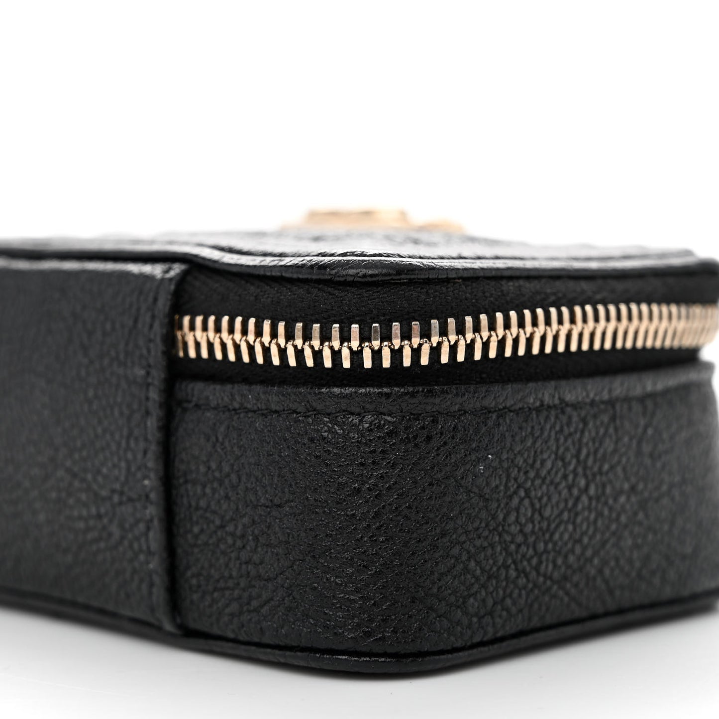 Caviar Chevron Quilted Mini Boy Clutch With Chain Black
